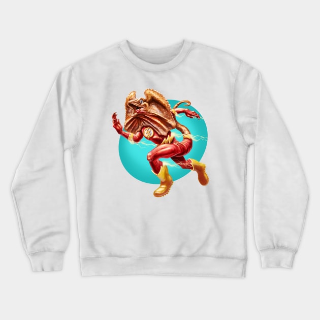 Frilled Neck Flash Crewneck Sweatshirt by MalSemmensArt